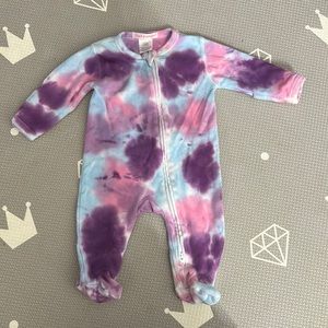 Baby Tie Dye Zipper Footie